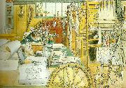 Carl Larsson verkstaden-brita i verkstaden painting